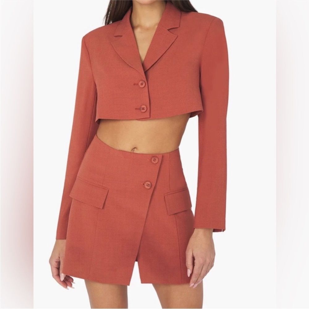 NWT WeWoreWhat Rust Blazer Skirt Small